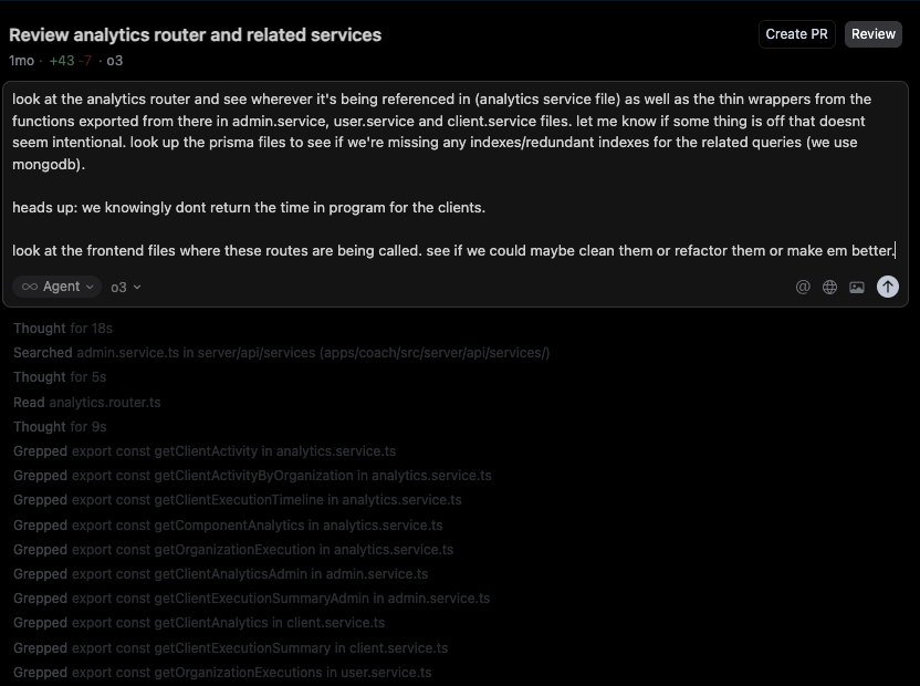 Review analytics example