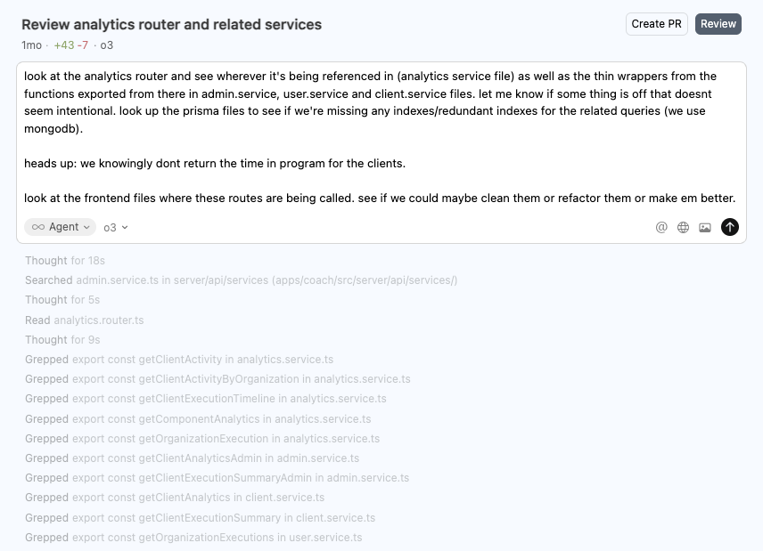 Review analytics example